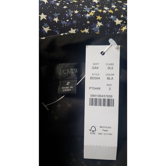 6. J.Crew Ruffle-back silk dress in starry sky print - Picture 8 of 8